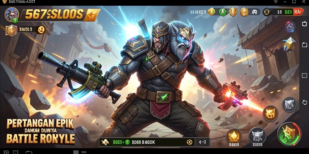 Screenshot gameplay menampilkan aksi seru dalam permainan Battle Royale.