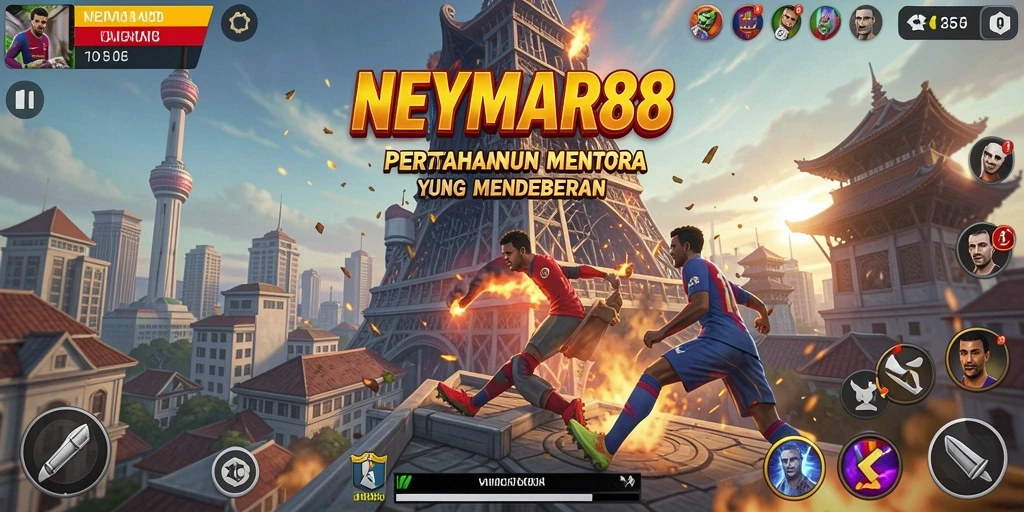 Tangkapan layar gameplay Tower Defense yang menegangkan di NEYMAR88.