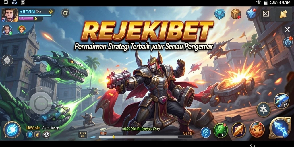Screenshot permainan yang menunjukkan strategi dan taktik dalam REJEKIBET.