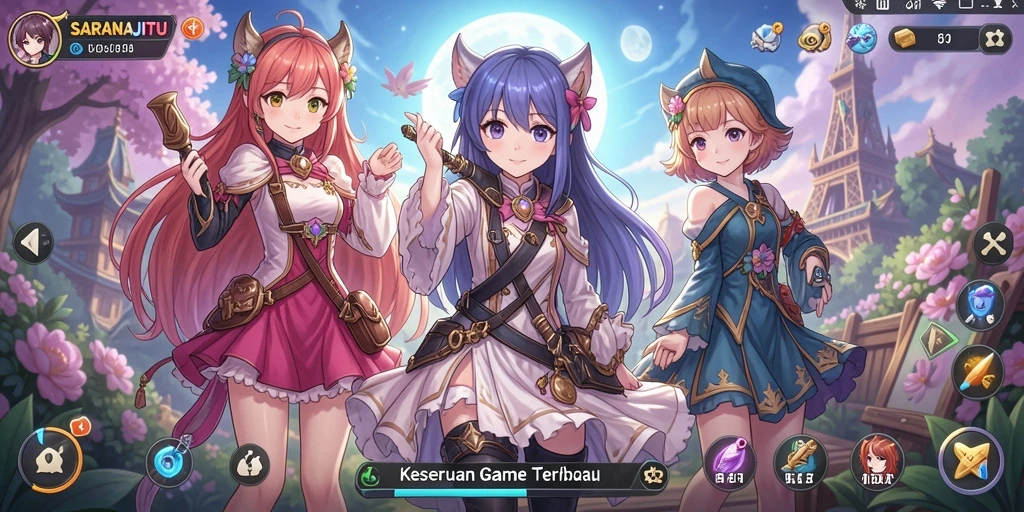 Menampilkan gameplay seru dan interaksi karakter Anime.
